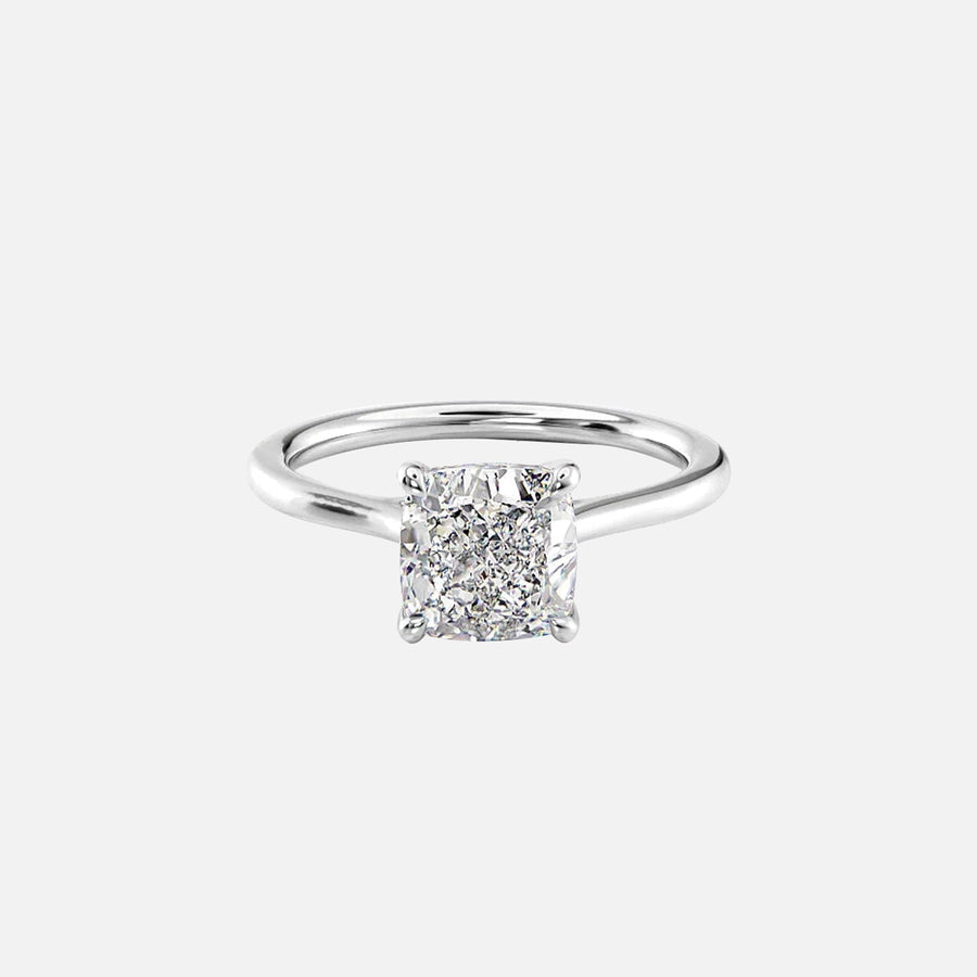  The Solitaire Lexie Cushion Lab Diamond Ring 18k White Gold 001