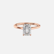  The Solitaire Lexie Emerald Lab Diamond Ring 18k Rose Gold 001