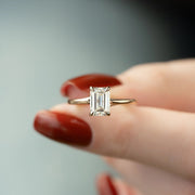  The Solitaire Lexie Emerald Moissanite Ring 14k Rose Gold 004