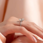  The Solitaire Lexie Emerald Moissanite Ring 14k White Gold 004