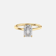 The Solitaire Lexie Emerald Moissanite Ring 14k Yellow Gold 001