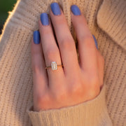  The Solitaire Lexie Emerald Moissanite Ring 14k Yellow Gold 003