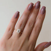  The Solitaire Lexie Emerald Moissanite Ring 14k Yellow Gold 005 Final