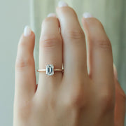  The Solitaire Lexie Emerald Moissanite Ring 18k Rose Gold 003