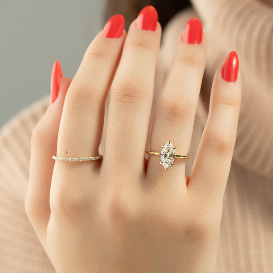  The Solitaire Lexie Marquise Lab Diamond Ring 14k Yellow Gold 003