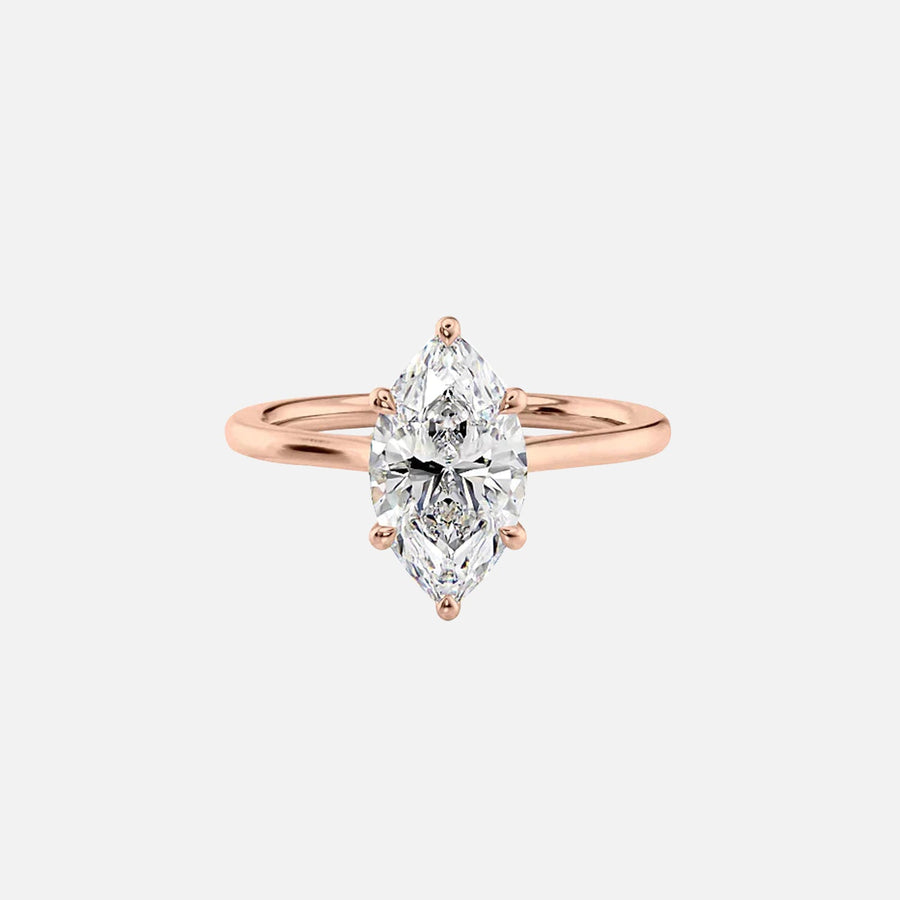  The Solitaire Lexie Marquise Lab Diamond Ring 18k Rose Gold 001