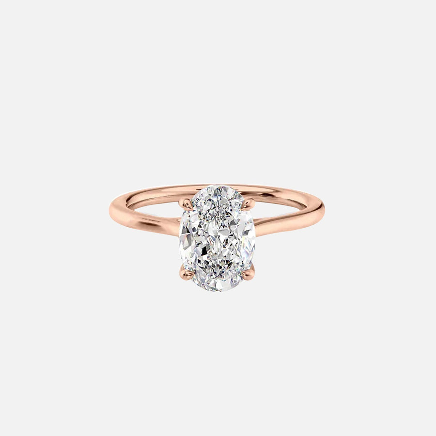  The Solitaire Lexie Oval Lab Diamond Ring 14k Rose Gold 001