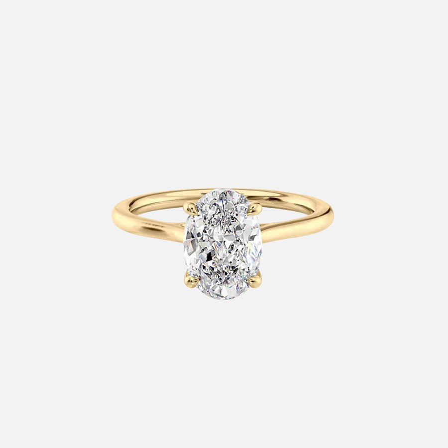 The Solitaire Lexie Oval Lab Diamond Ring 14k Yellow Gold 001