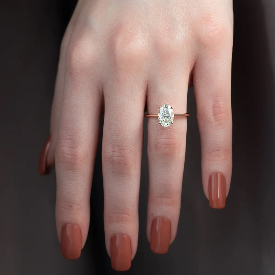  The Solitaire Lexie Oval Lab Diamond Ring 18k Rose Gold 004