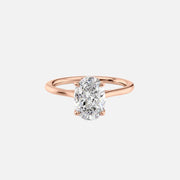  The Solitaire Lexie Oval Moissanite Ring 14k Rose Gold 001