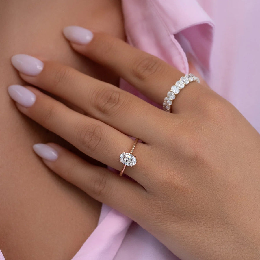  The Solitaire Lexie Oval Moissanite Ring 18k Rose Gold 003