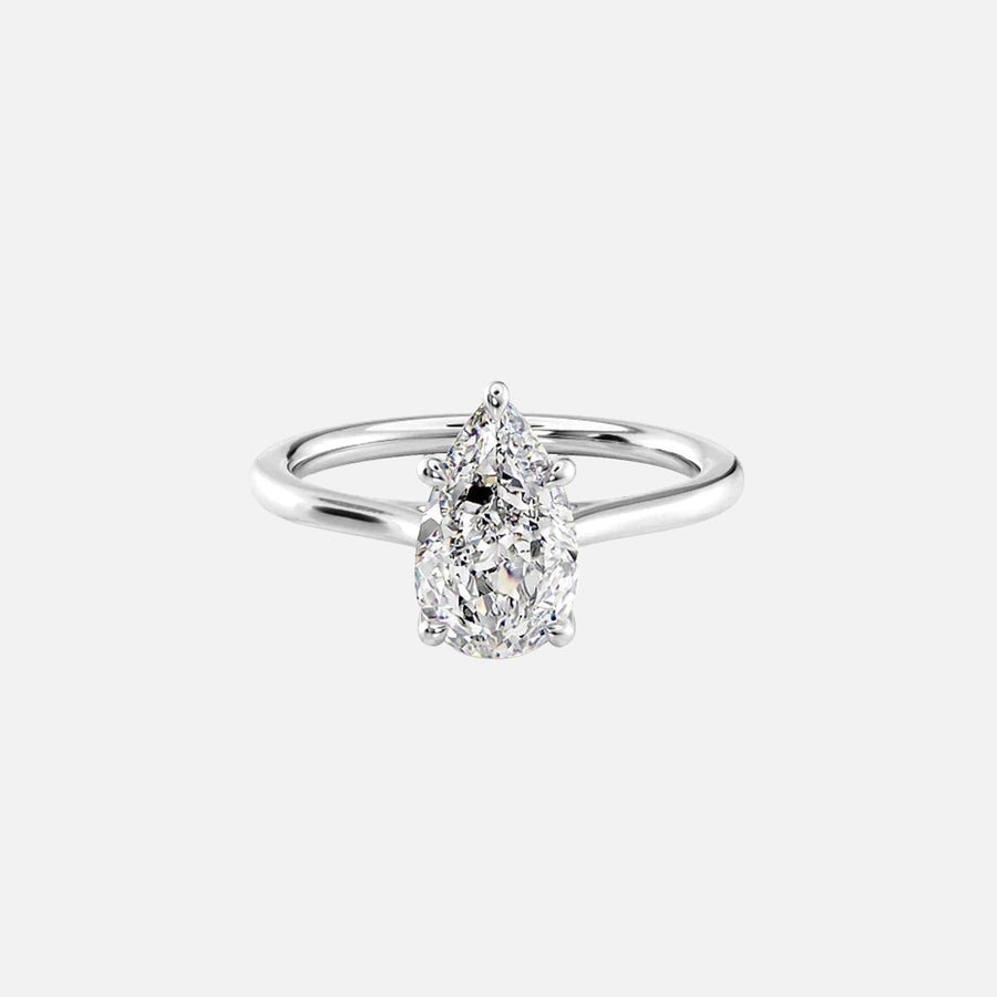  The Solitaire Lexie Pear Moissanite Ring 14k White Gold 001