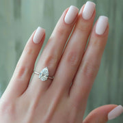  The Solitaire Lexie Pear Moissanite Ring 14k White Gold 004