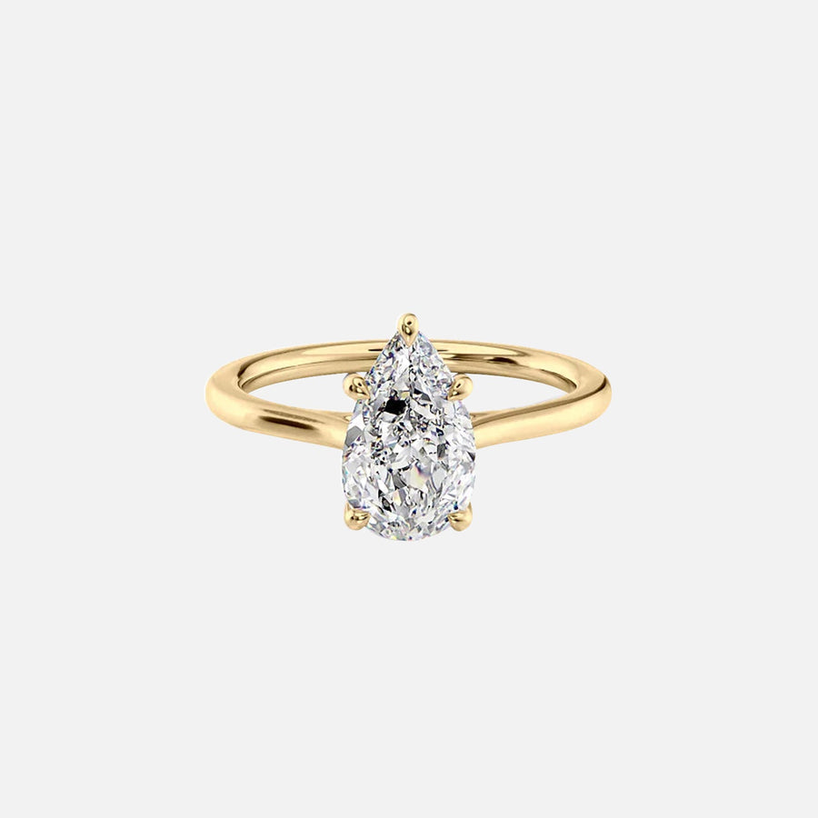 The Solitaire Lexie Pear Moissanite Ring 14k Yellow Gold 001