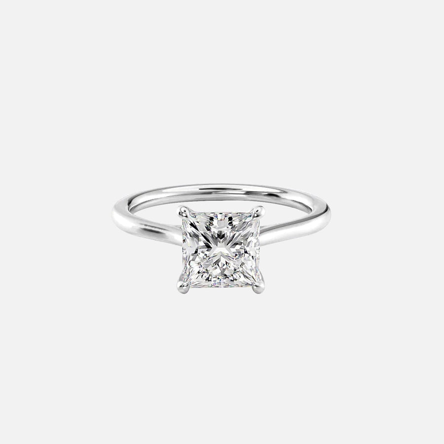  The Solitaire Lexie Princess Lab Diamond Ring 14k White Gold 001