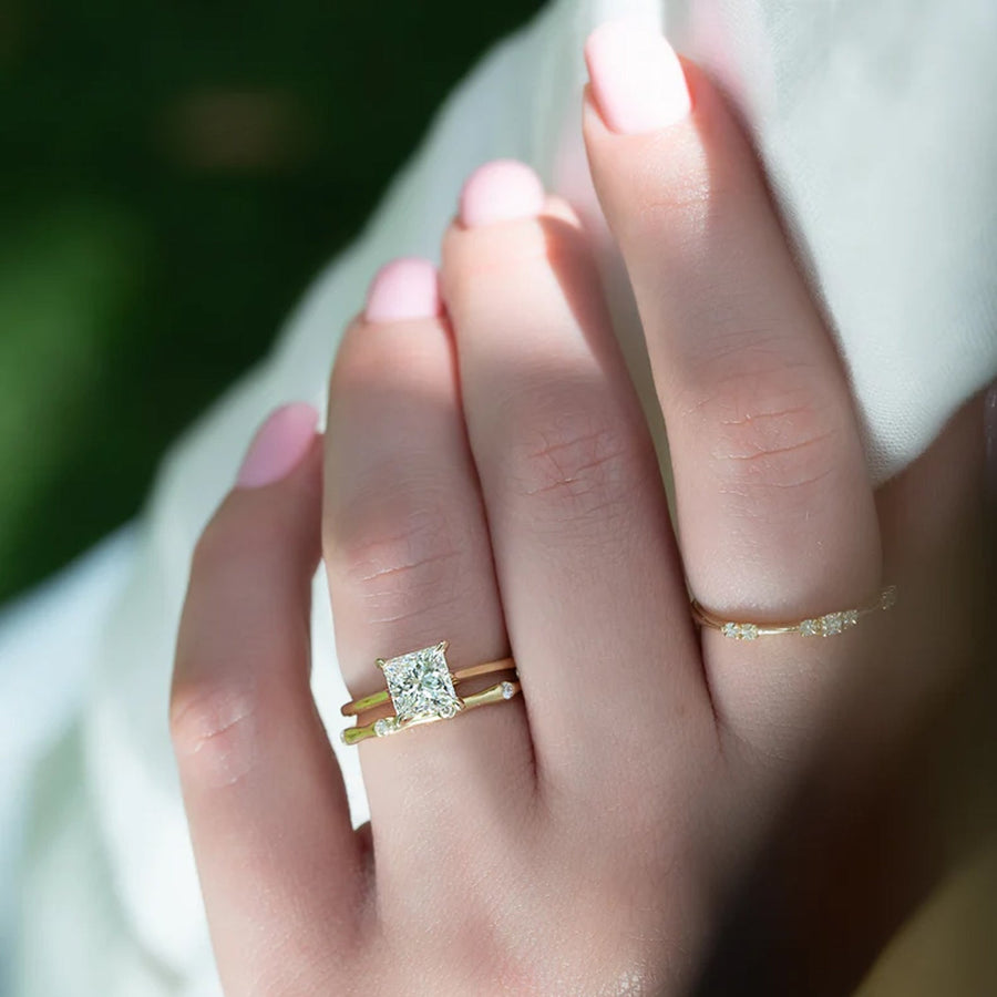  The Solitaire Lexie Princess Lab Diamond Ring 18k Yellow Gold 003