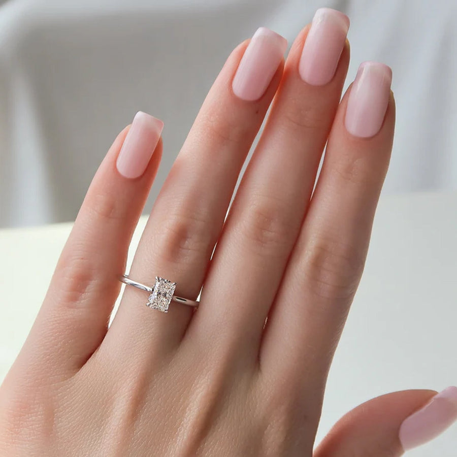  The Solitaire Lexie Radiant Lab Diamond Ring 14k White Gold 003