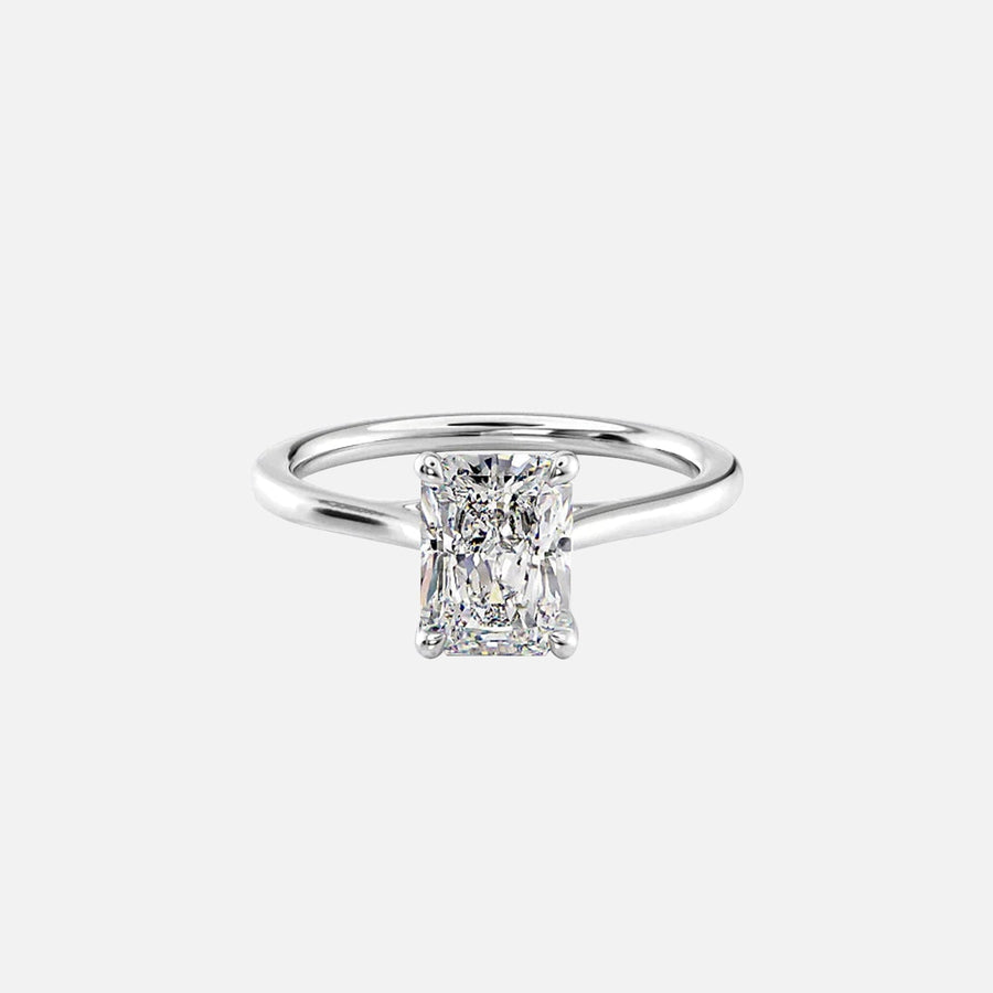  The Solitaire Lexie Radiant Moissanite Ring 14k White Gold 001