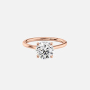  The Solitaire Lexie Round Moissanite Ring 14k Rose Gold 001