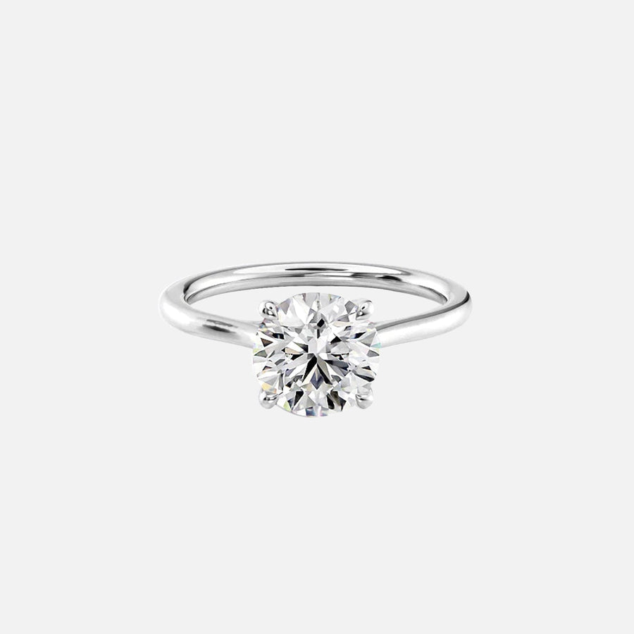  The Solitaire Lexie Round Moissanite Ring 14k White Gold 001