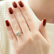  The Solitaire Lexie Round Moissanite Ring 14k Yellow Gold 003