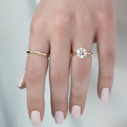  The Solitaire Lexie Round Moissanite Ring 14k Yellow Gold 004