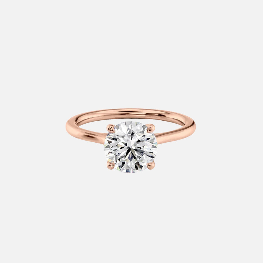  The Solitaire Lexie Round Moissanite Ring 18k Rose Gold 001