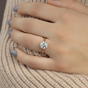  The Solitaire Lexie Round Moissanite Ring 18k Rose Gold 003