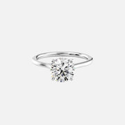  The Solitaire Lexie Round Moissanite Ring 18k White Gold 001