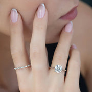  The Solitaire Lexie Round Moissanite Ring 18k White Gold 004