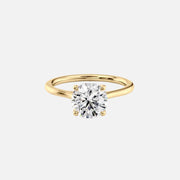  The Solitaire Lexie Round Moissanite Ring 18k Yellow Gold 001