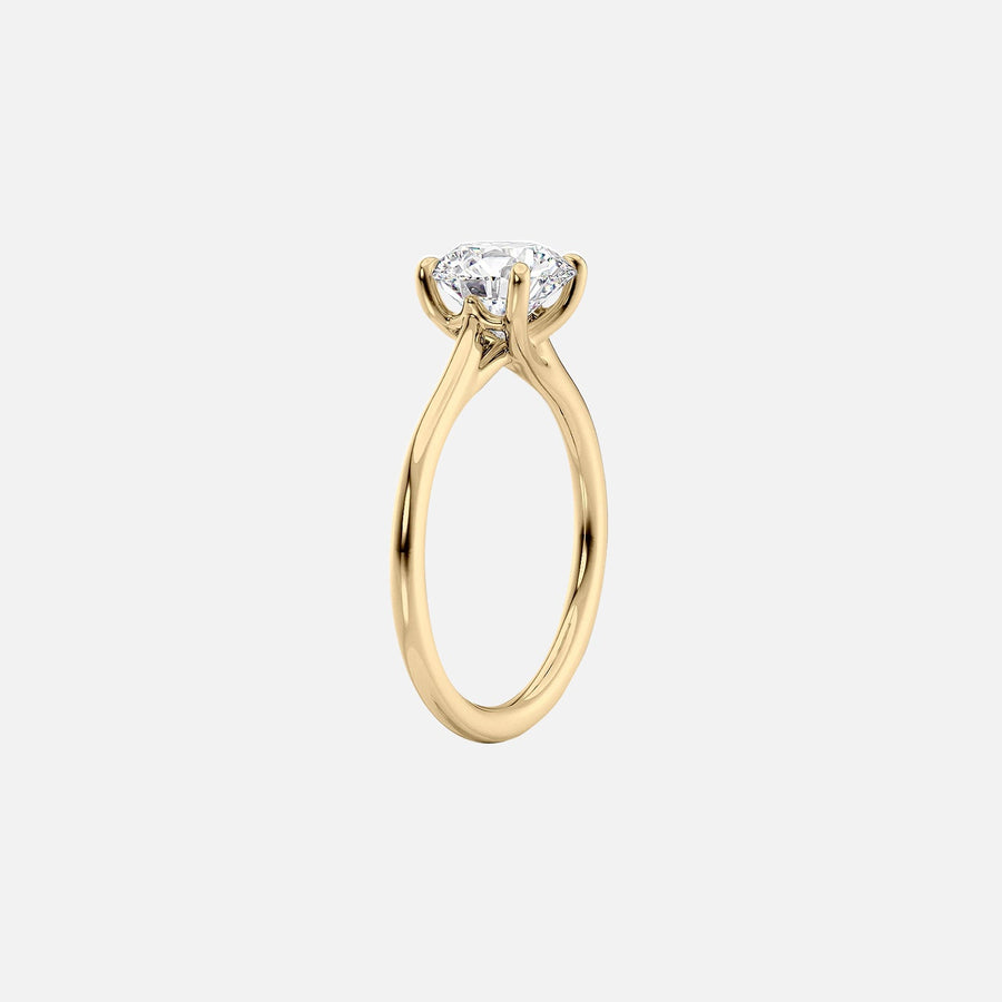  The Solitaire Lexie Round Moissanite Ring 18k Yellow Gold 002