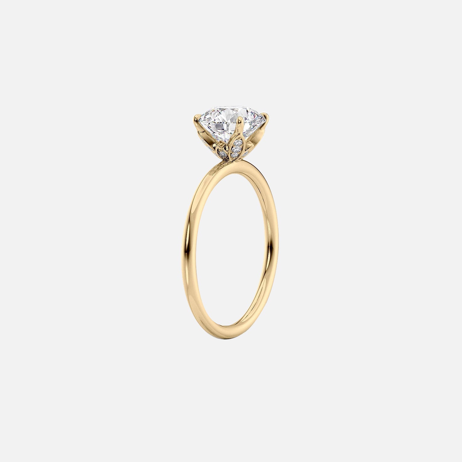  The Solitaire Lily Cushion Lab Diamond Ring 14k Yellow Gold 002