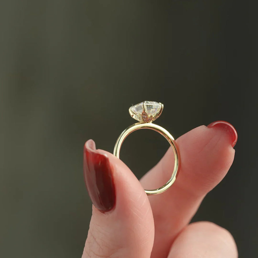  The Solitaire Lily Emerald Moissanite Ring 14k Yellow Gold 005 Final