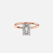  The Solitaire Lily Emerald Moissanite Ring 18k Rose Gold 001