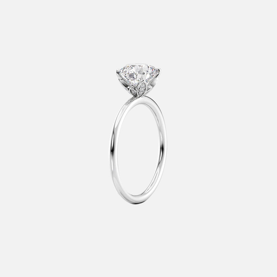  The Solitaire Lily Emerald Moissanite Ring 18k White Gold 002