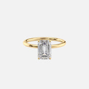  The Solitaire Lily Emerald Moissanite Ring 18k Yellow Gold 001