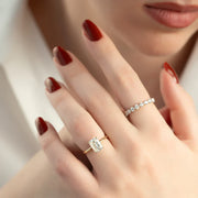  The Solitaire Lily Emerald Moissanite Ring 18k Yellow Gold 003
