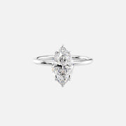  The Solitaire Lily Marquise Moissanite Ring 14k White Gold 001