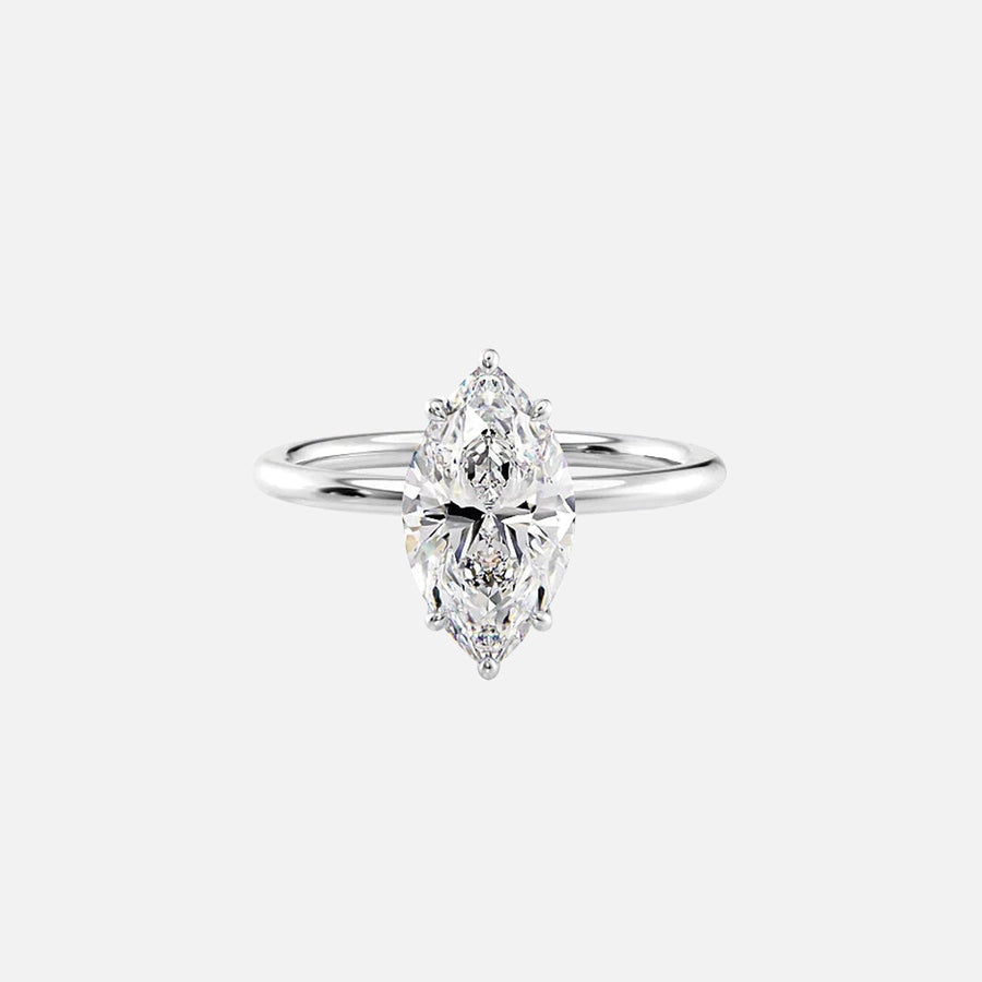  The Solitaire Lily Marquise Moissanite Ring 14k White Gold 001