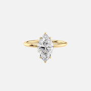 The Solitaire Lily Marquise Moissanite Ring 14k Yellow Gold 001