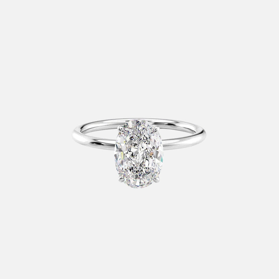  The Solitaire Lily Oval Moissanite Ring 14k White Gold 001