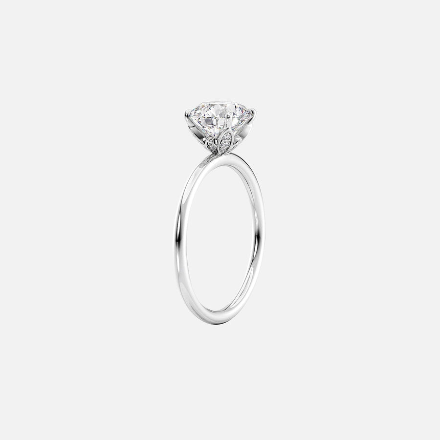  The Solitaire Lily Oval Moissanite Ring 14k White Gold 002