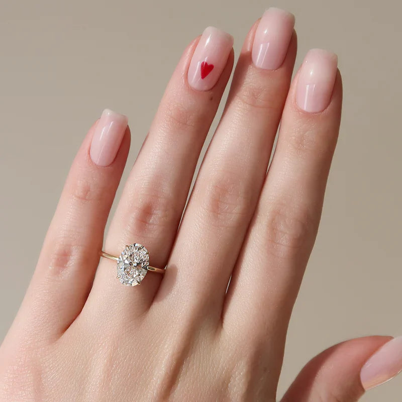  The Solitaire Lily Oval Moissanite Ring 14k Yellow Gold 003