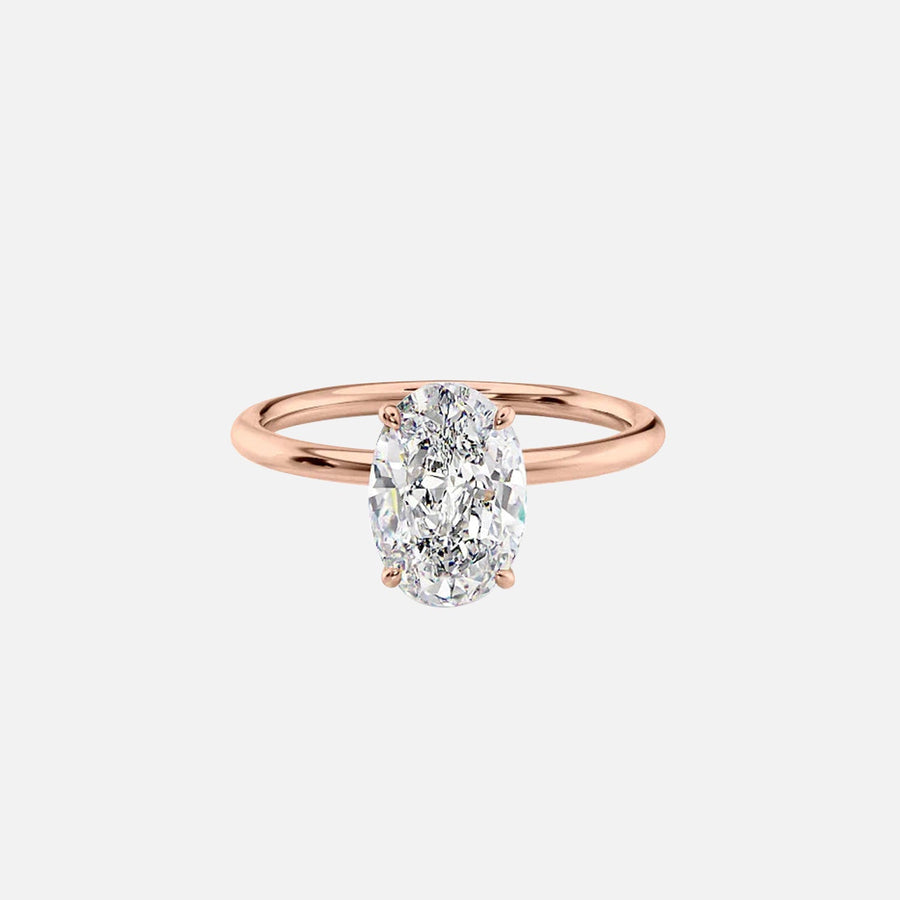  The Solitaire Lily Oval Moissanite Ring 18k Rose Gold 001
