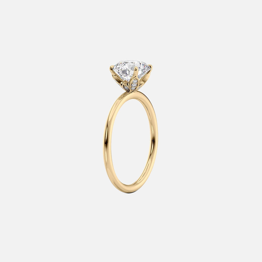  The Solitaire Lily Oval Moissanite Ring 18k Yellow Gold 002