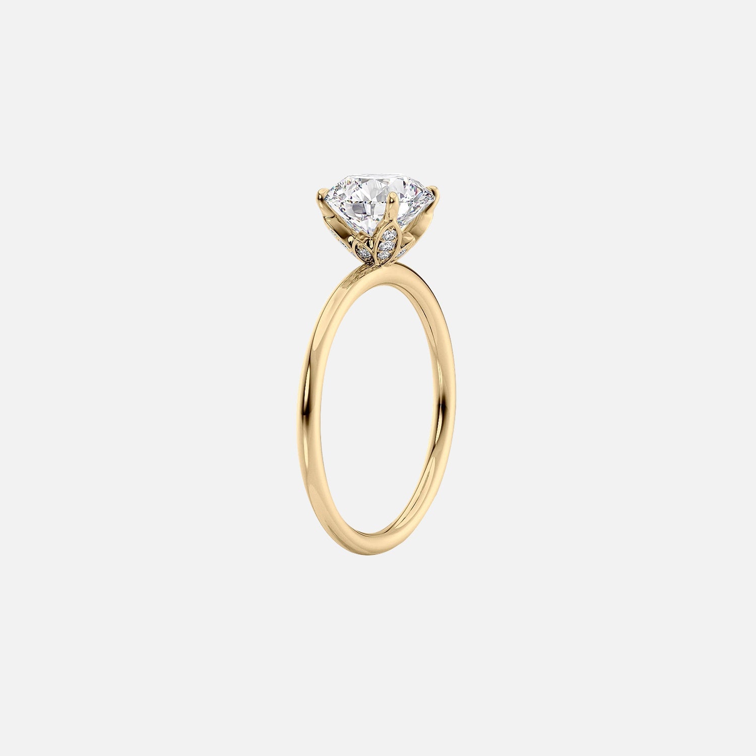  The Solitaire Lily Princess Moissanite Ring 14k Yellow Gold 002