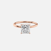  The Solitaire Lily Princess Moissanite Ring 18k Rose Gold 001