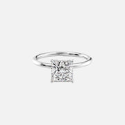  The Solitaire Lily Princess Moissanite Ring 18k White Gold 001