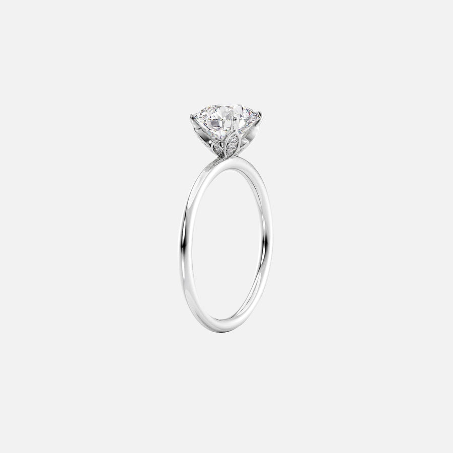  The Solitaire Lily Princess Moissanite Ring 18k White Gold 002